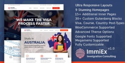 ImmiEx - Immigration and Visa Consulting WordPress Theme